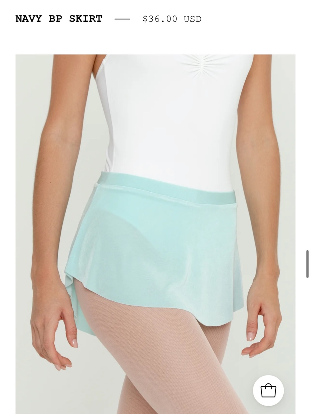 Aqua/mint “ballet pointe” style ballet skirt